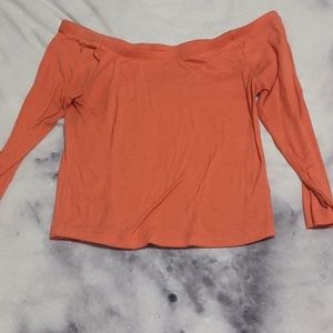 Orange off the shoulder crop